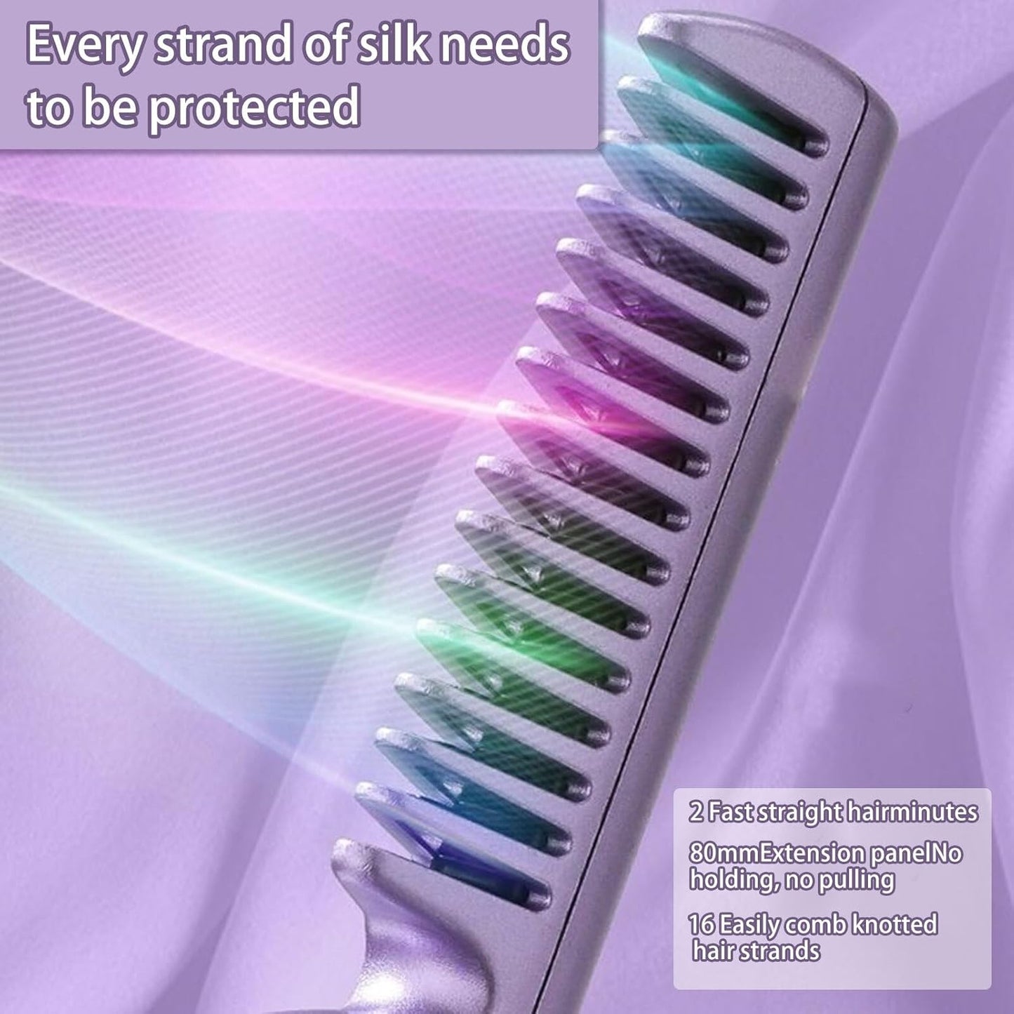 Leikurvo Hair Straightener Brush Mini Straightener 2-in-1 Straightening Brush Portable Wireless Hair Straightener with 3 Adjustable Temperatures Electric Straightening Brush Beard Straightener Hair