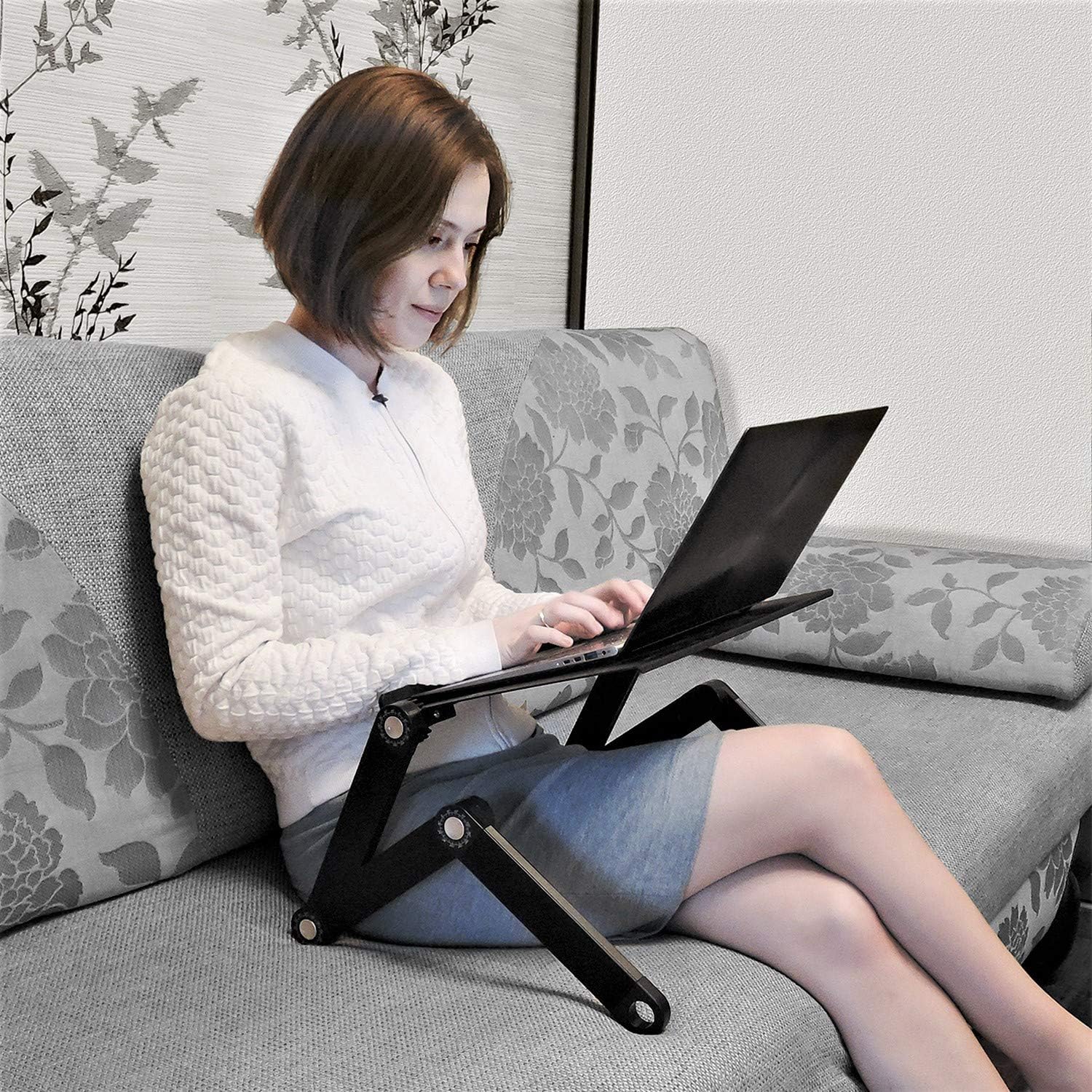 Wonder Worker Newton Folding Laptop Bed Table, Tablet and Laptop Stand, Reading Table for Bed, Chair and Sofa, Ergonomic Versatile Adjustable, Lightweight Aluminium