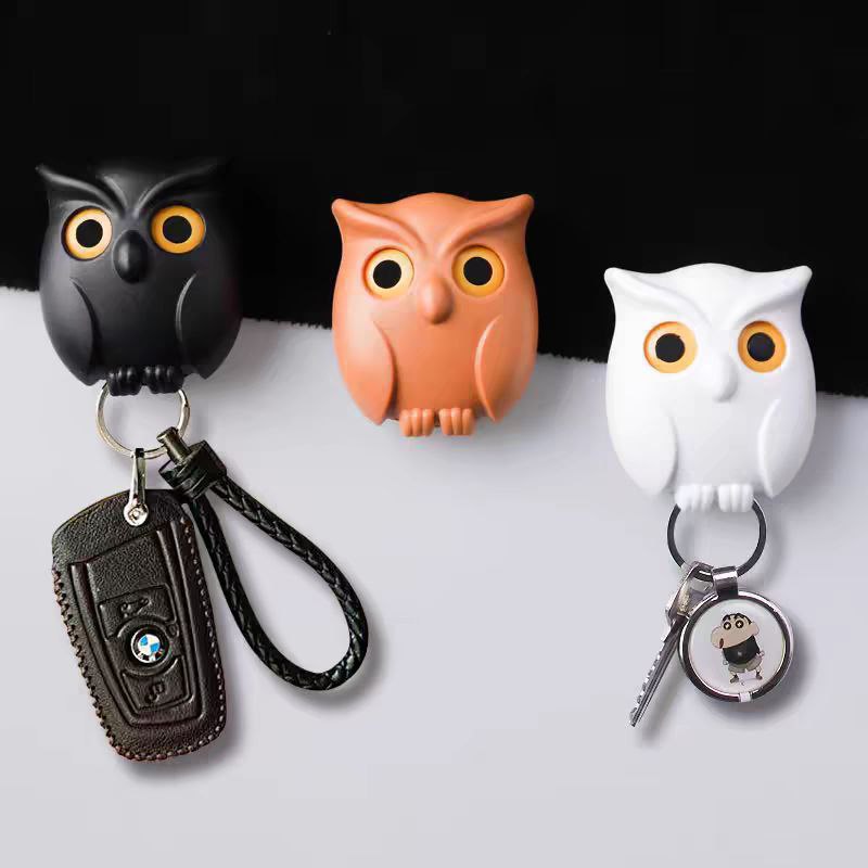 Magnetic Owl Key Holder with Moving Eyes Double Sided Adhesive